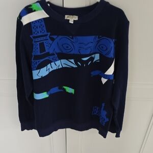 Kenzo Navy and Green Graphic Sweatshirt